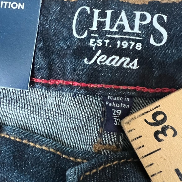 Chaps Men's Deep Indigo Straight Jeans - Picture 3 of 10